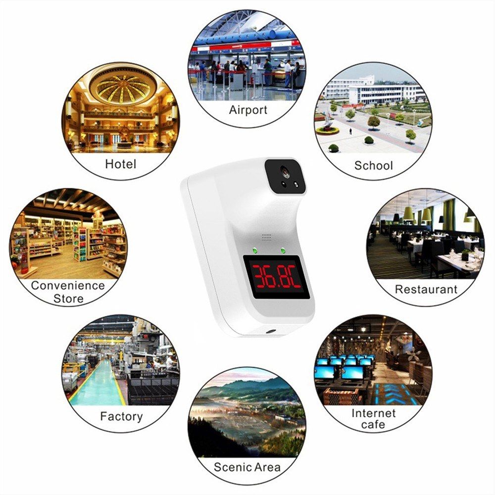 Wall-mounted Infrared Thermometer With 3 Colors Indicator