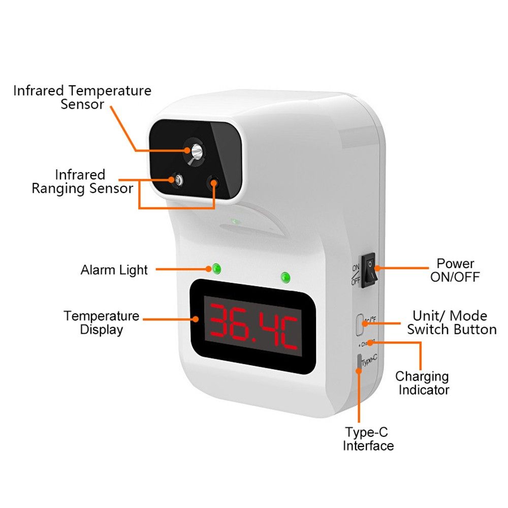 Wall-mounted Infrared Thermometer With 3 Colors Indicator