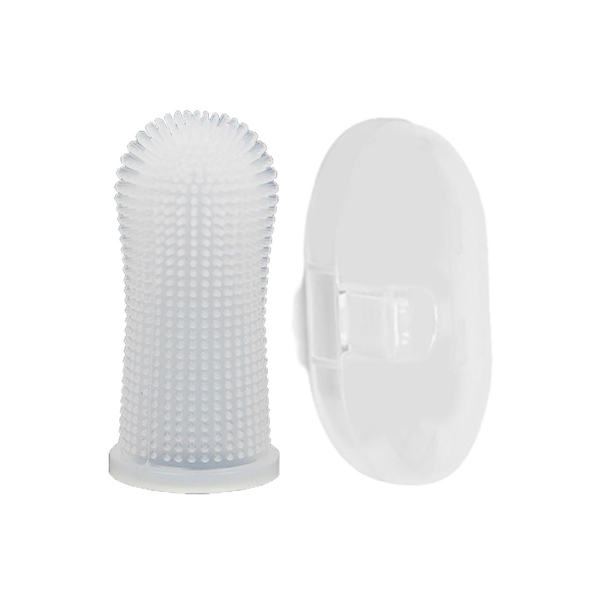 Pet Toothbrush Silicone Material Pet Cleaning Sleeve White