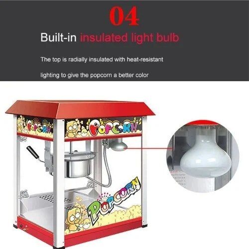 Industrial Popcorn Machine - 220V, 1400W