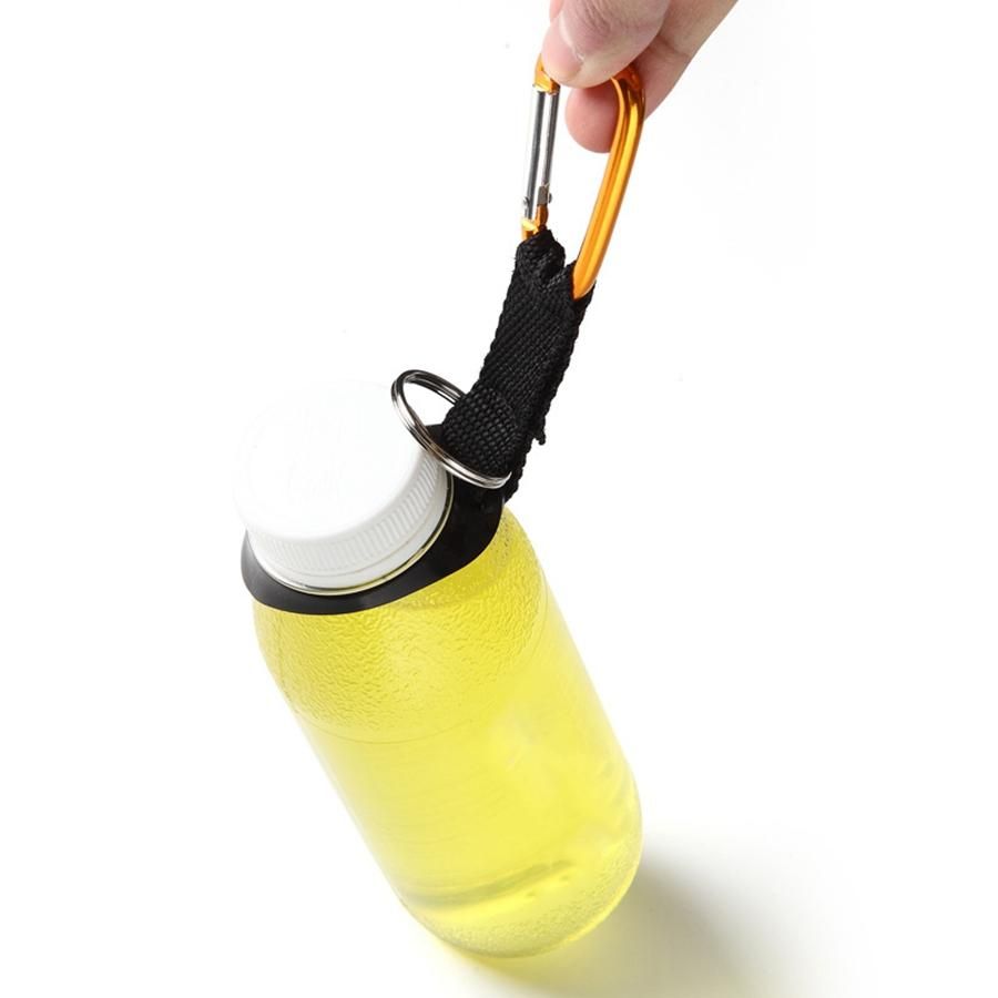 Silicone Mineral Water Bottle Carabiner Rubber Webbing Hang