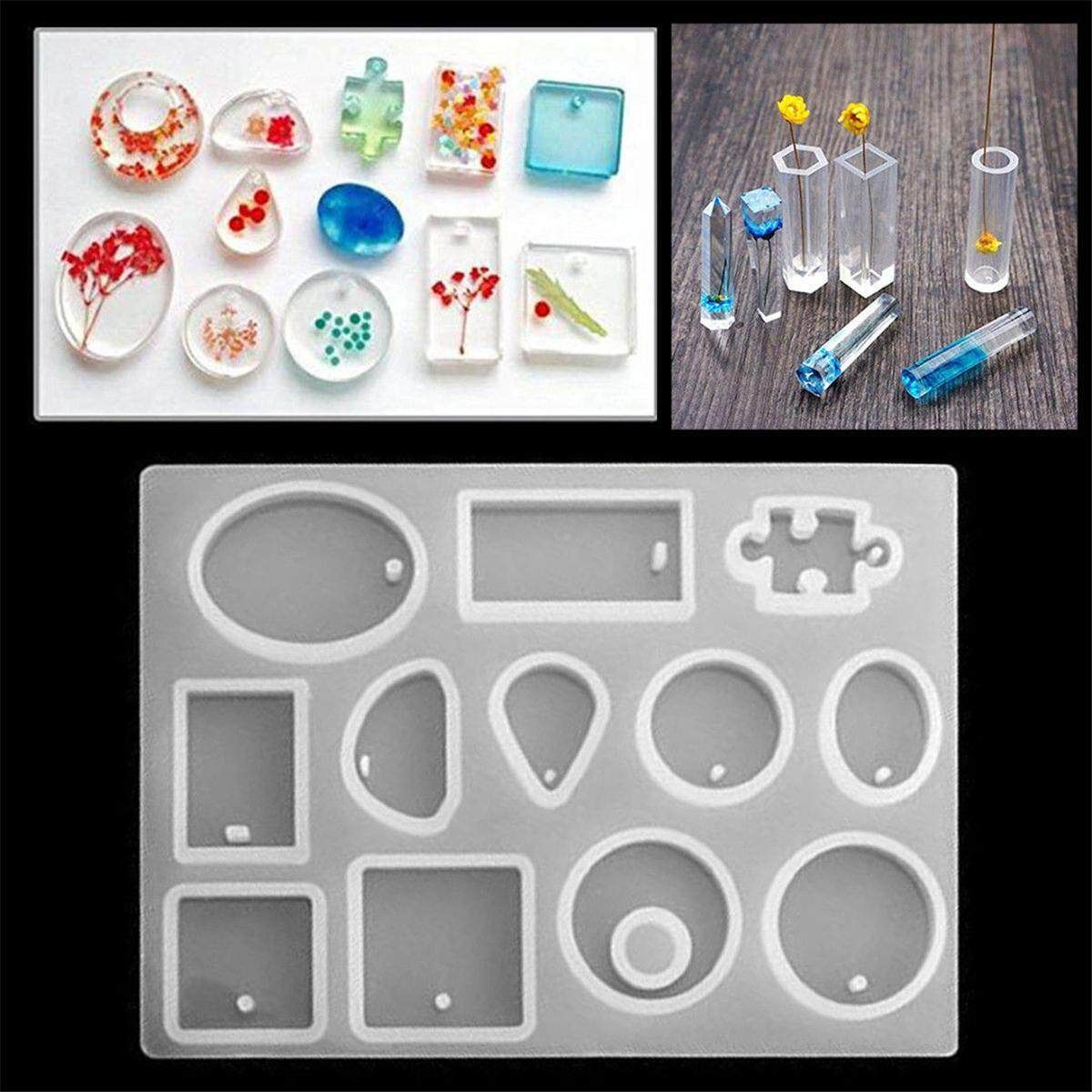 128Pcs Resin Casting Molds Jewelry Making Silicone Mould Metal Pendant Craft Kit