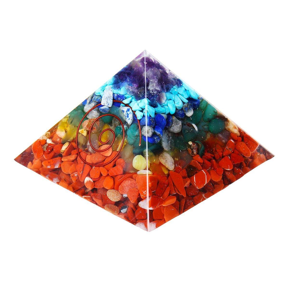 7 Chakra Orgonite Pyramid Meditation Balance Pyramid Healing And Crystals For Yoga Home Office Decoration Colorful-2