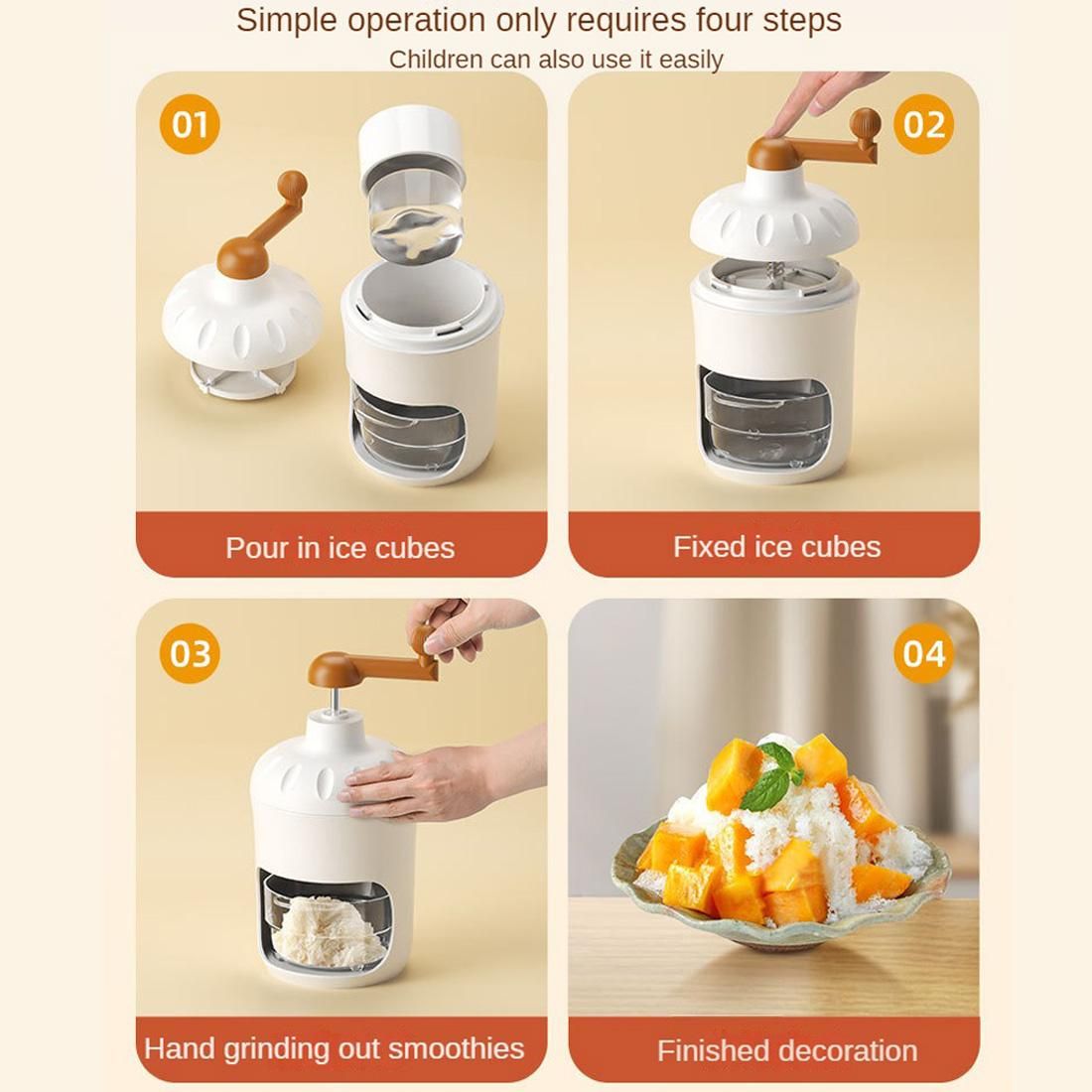 Hand-operate Ice Shaving Machine and Ice Block Mold Set