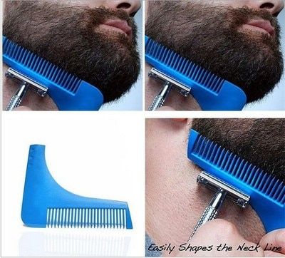 2018 Beard Shaping Tool Template Double Sided Beard Comb New Hot Sale Shaving & Hair Removal Razor Tool For Men Free Ship(5pcs Blue) KARAMI