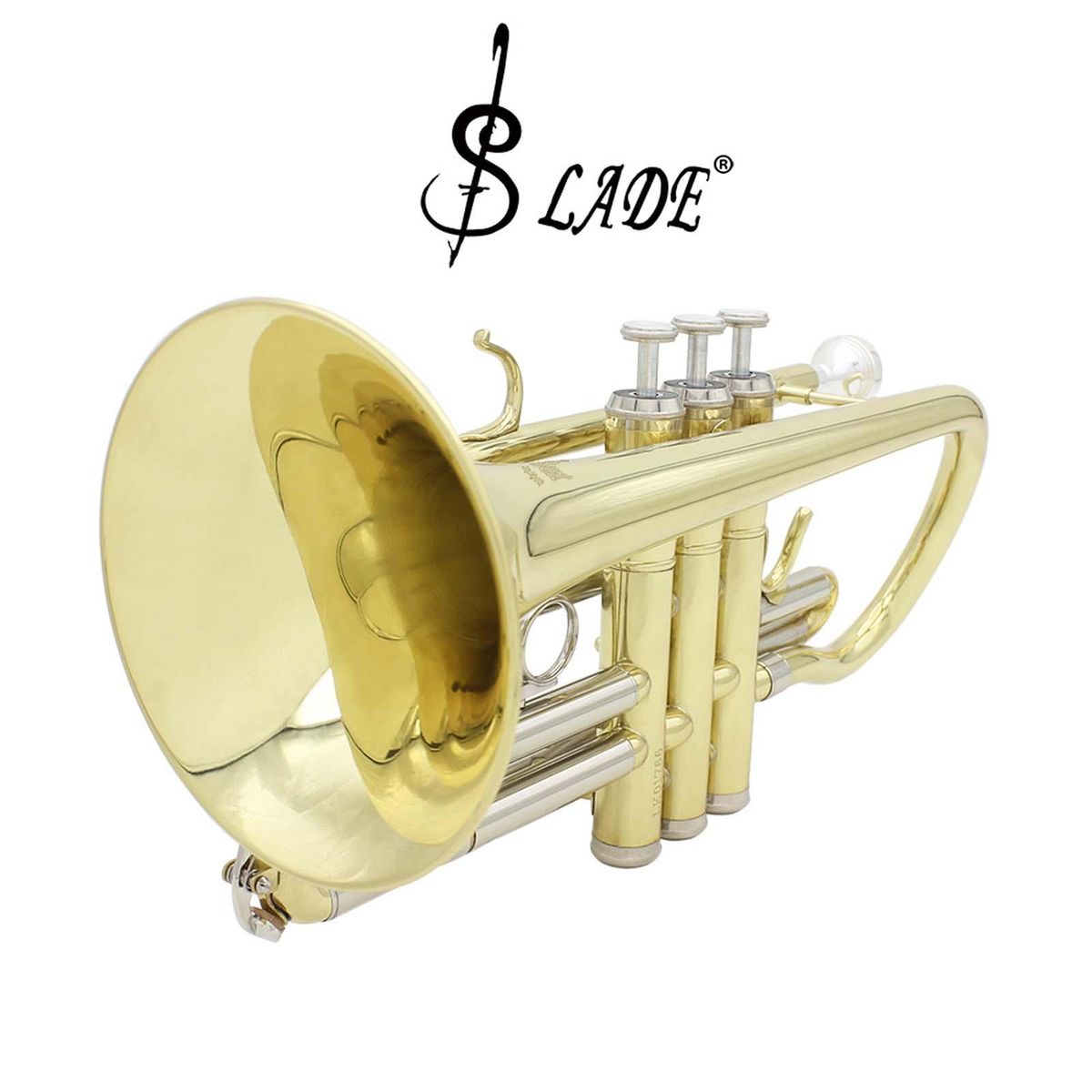 SLADE Professional Bb Flat Cornet Brass Instrument with Carrying Case Gloves Cleaning Cloth Brushes
