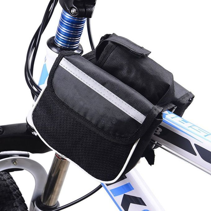 Bi Y Le  Y Ling Frame Pannier Saddle Front Tube Bag Both Side Double Pou H-black