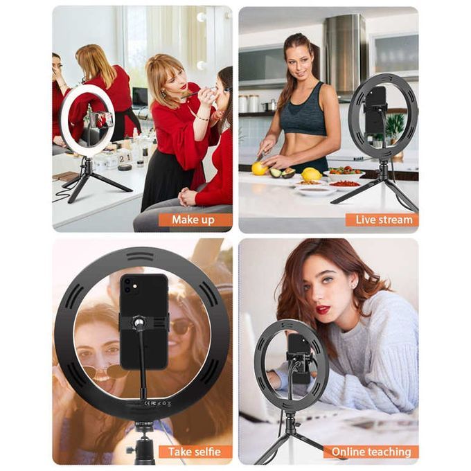 10Inch LED Ring Light Professional Camera Tripod Mobile Phone Stand Studio Live Portable.