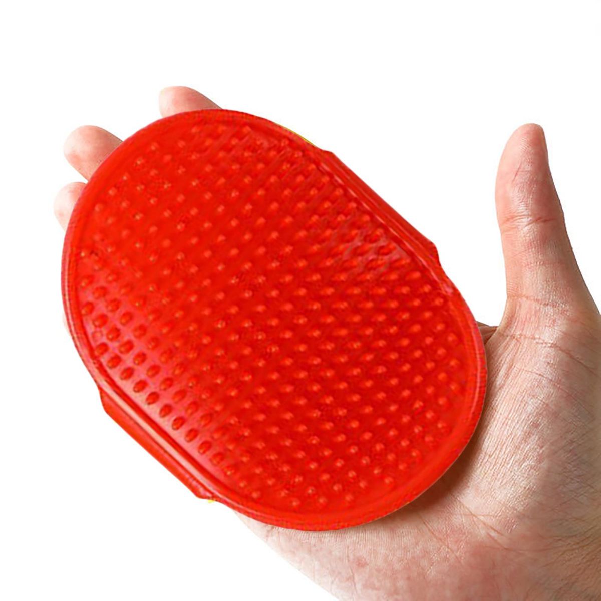 Pet Dog Bath Brush Grooming Comb Massager Puppy Hair Removal Red