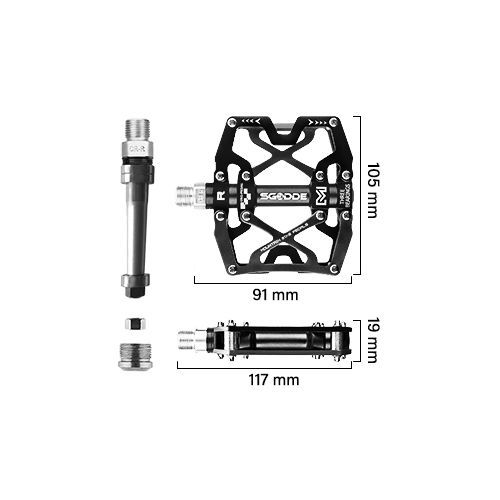 Bicycle Pedal 3 Bearing With 6 Angle Tool Gasket 3 POA