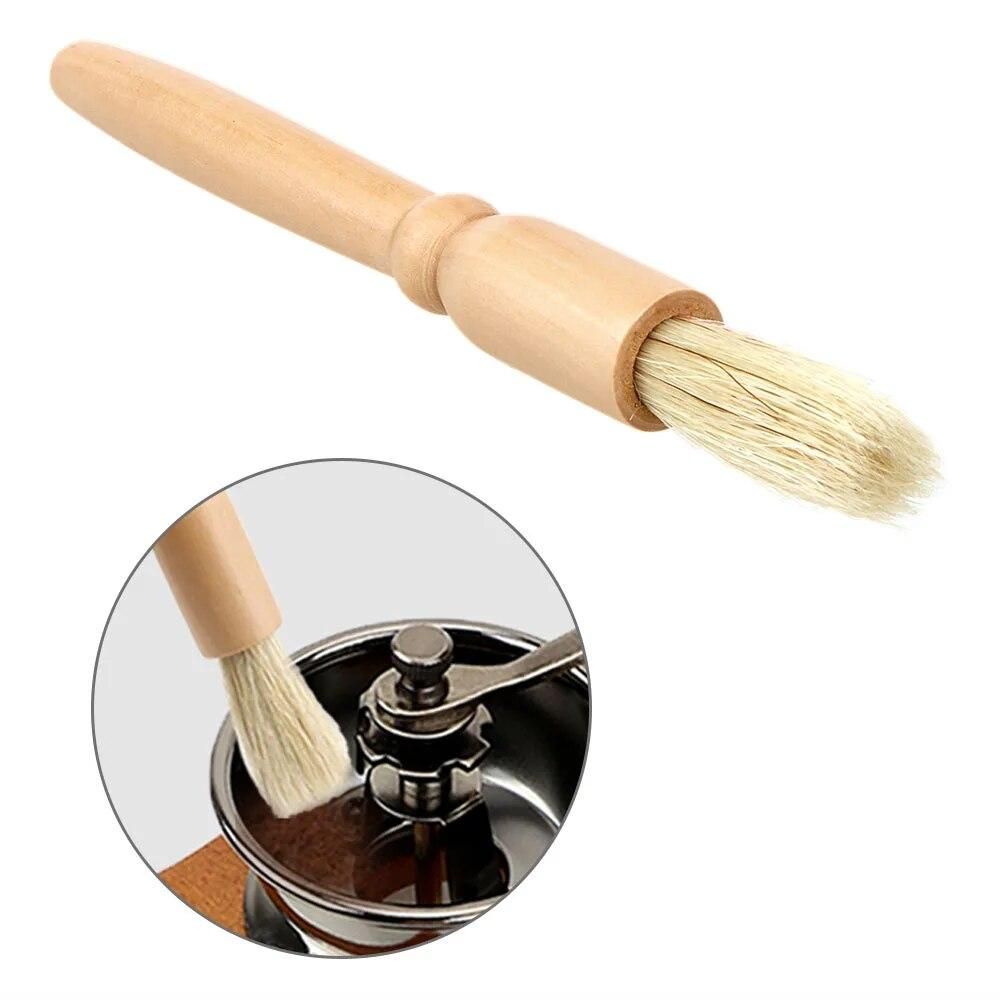 Kitchen Tools Wood Handle & Natural Bristles Coffee Machine Brush Machine Group Head Cleaning Coffee Grinder Brushes