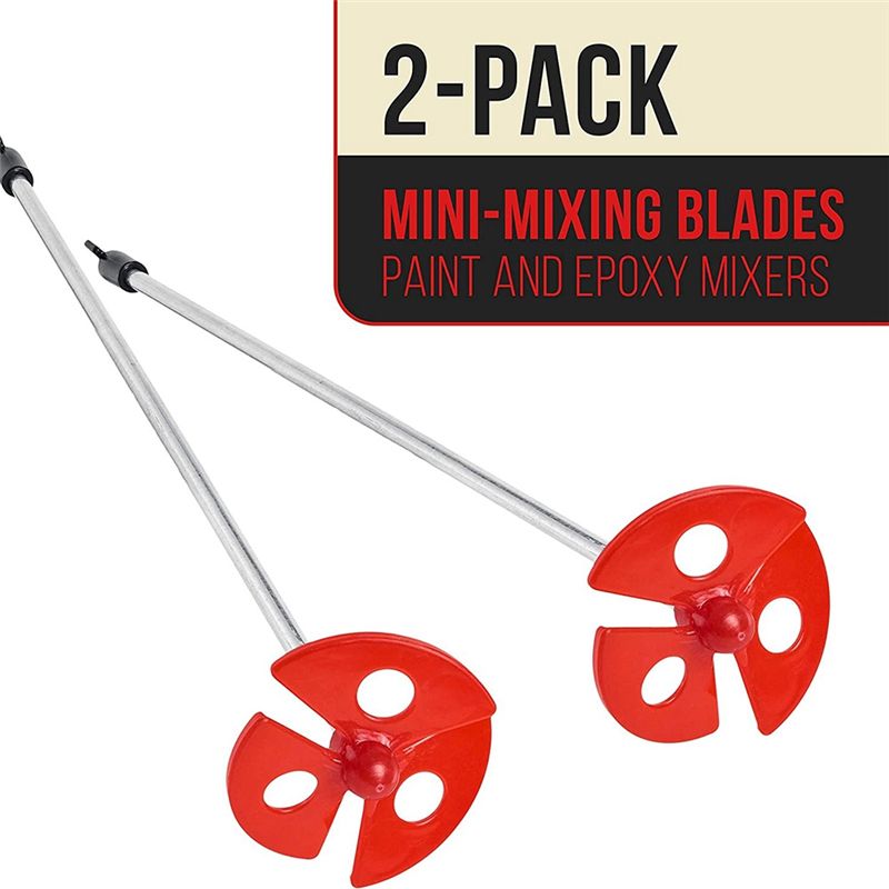 Epoxy Resin  Mud Power Drill Tool for Mixing Quarts and Gallons 10 Inch Long 1/4 Inch Round Drill Shaft 2.5 Inch Paddles