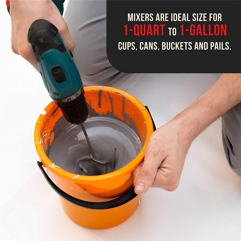 Epoxy Resin  Mud Power Drill Tool for Mixing Quarts and Gallons 10 Inch Long 1/4 Inch Round Drill Shaft 2.5 Inch Paddles