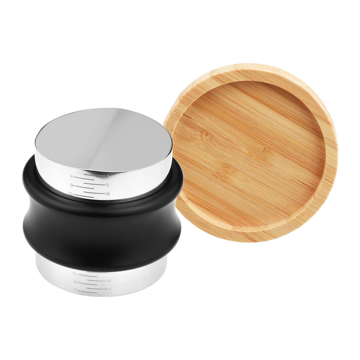 58mm 2-in-1 Coffee Distributor and Tamper Stainless Steel Dual Head Coffee Leveler with Adjustable Depth Espresso Hand Tamper