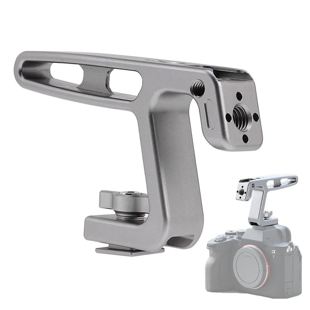 Mini Top Handel Camera Top Handgrip with Cold Shoe Mount ARRI Positiong Hole Compatible with Camera Cage Sports Camera for Vlogging Live Streaming