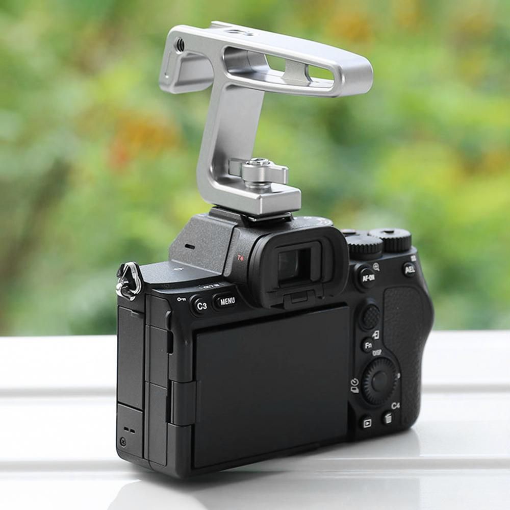 Mini Top Handel Camera Top Handgrip with Cold Shoe Mount ARRI Positiong Hole Compatible with Camera Cage Sports Camera for Vlogging Live Streaming