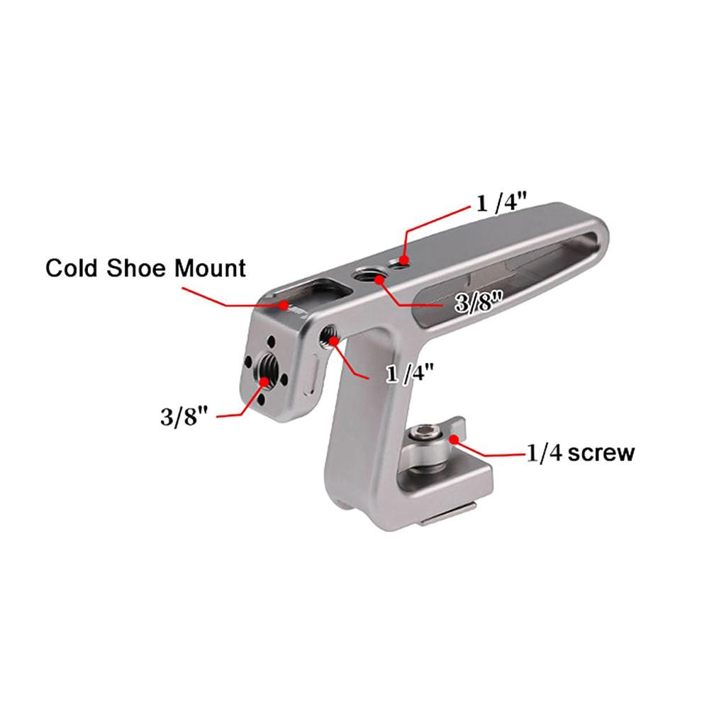 Mini Top Handel Camera Top Handgrip with Cold Shoe Mount ARRI Positiong Hole Compatible with Camera Cage Sports Camera for Vlogging Live Streaming