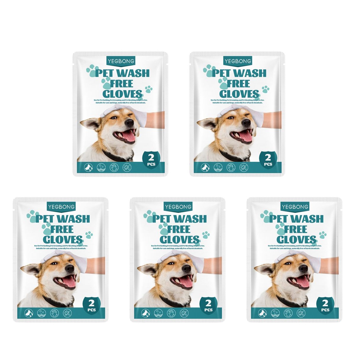 2Pcs6Pcs Pet Cleaning Gloves Hypoallergenic Bathing Paws Pet Gloves B