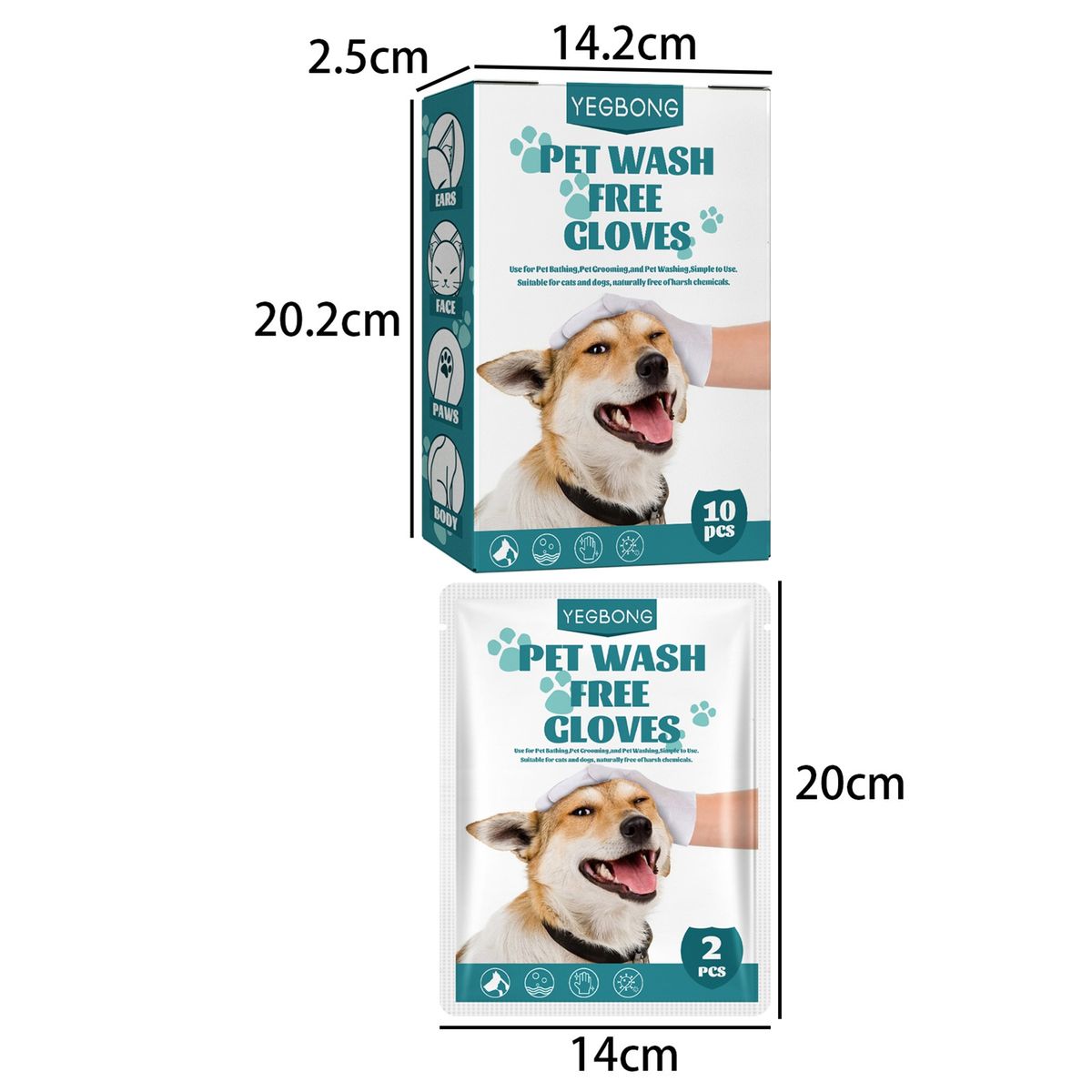 2Pcs6Pcs Pet Cleaning Gloves Hypoallergenic Bathing Paws Pet Gloves B