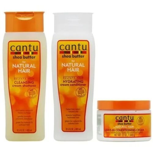 Cantu  Shampoo & Hydrating Conditioner + Leave-in Conditioning Cream