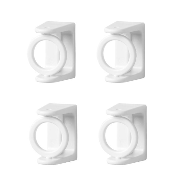 4pcs Telescopic Rod Hook, Color: White Adhesive Model
