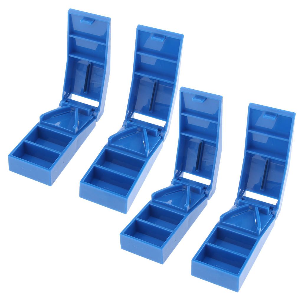 4X ABS  Tablet Cutters Organizer Portable Splitters For Elderly