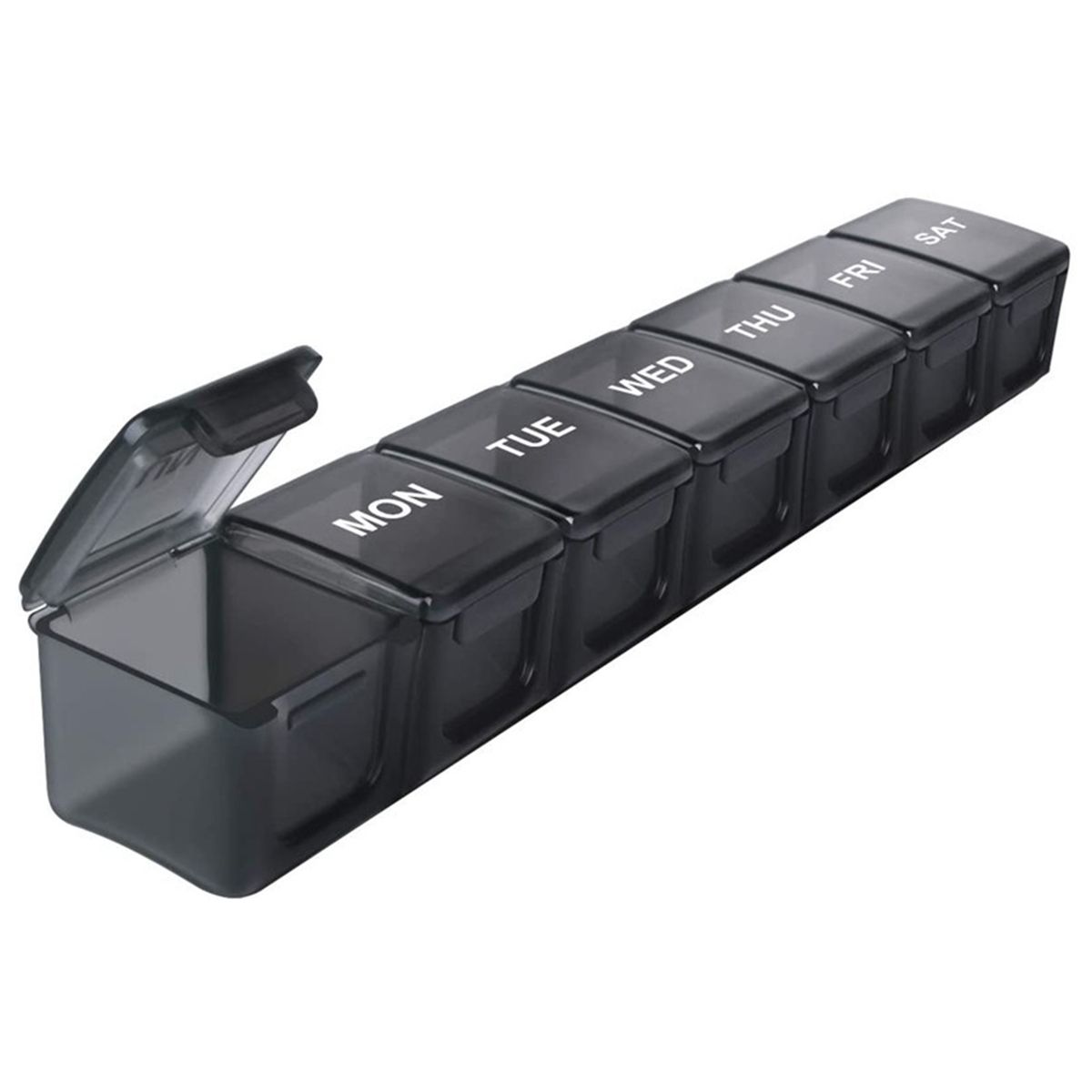 Pill Holder   7 Day Large Pill Box Black