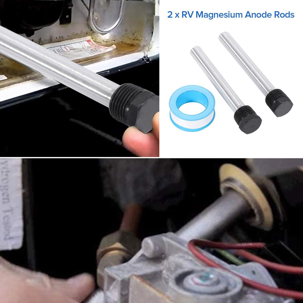 RV Water Heater Magnesium Anode Rod for Heaters 12Inch NPT RV Hot Water Tank Anode Rod for RV Heater