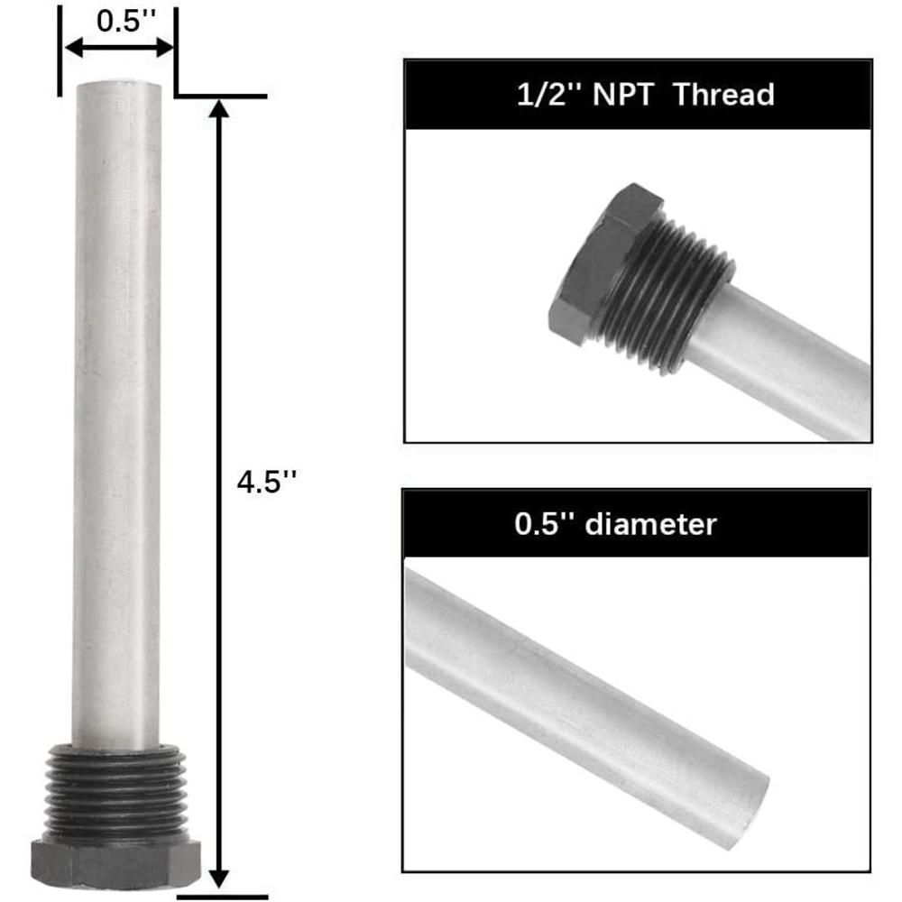 RV Water Heater Magnesium Anode Rod for Heaters 12Inch NPT RV Hot Water Tank Anode Rod for RV Heater