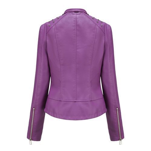 Women's Studded Leather Jacket Fashion Jacket