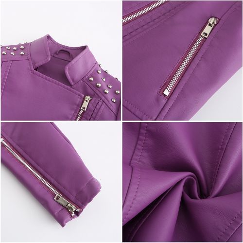 Women's Studded Leather Jacket Fashion Jacket