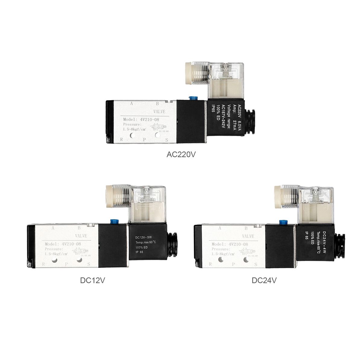 Pneumatic Air Control Solenoid Valve DC 24V PT1/4'' 5 Way 2