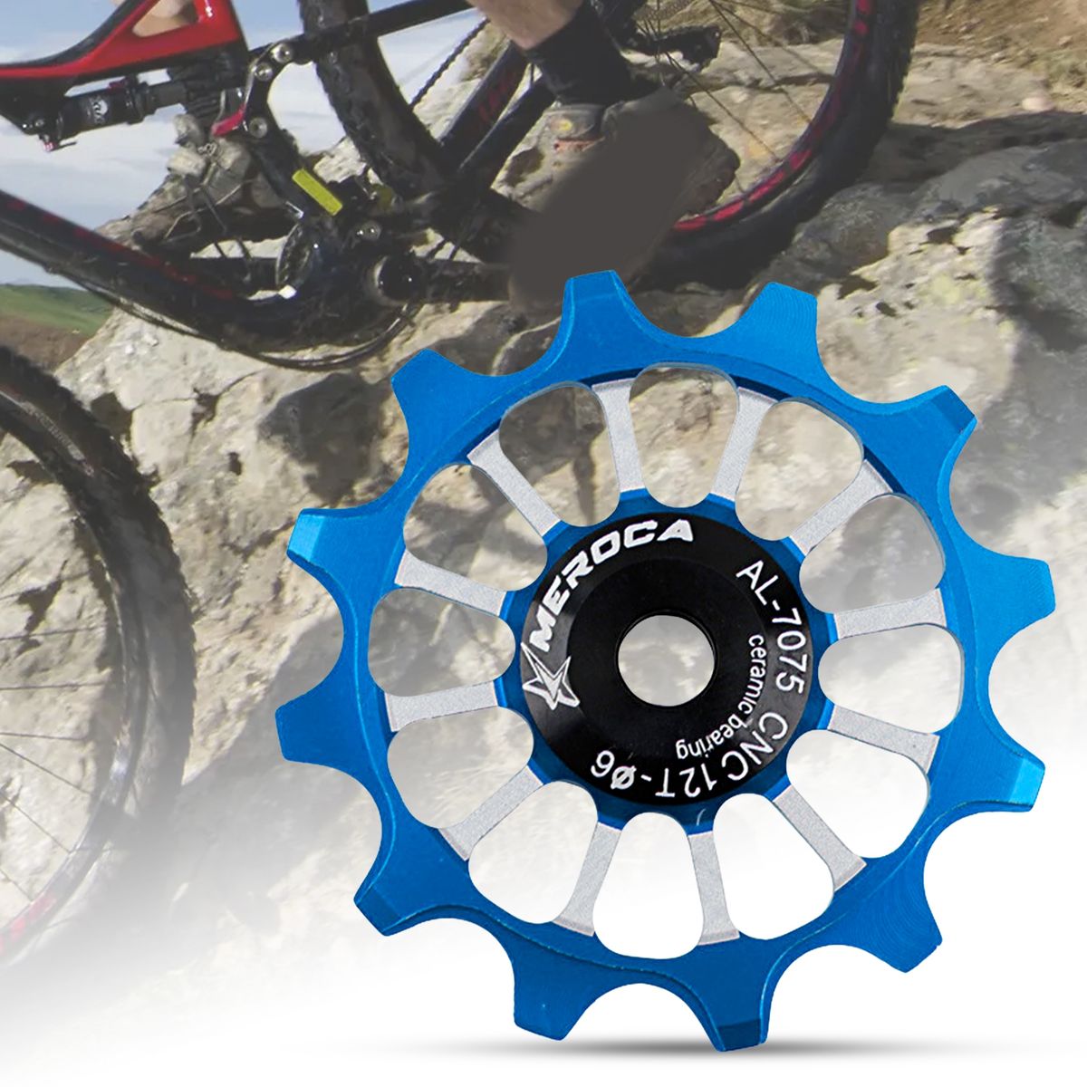 1 Set Bike Guide Pulley Bicycle Rear Derailleur Guide Roller Accessories Blue