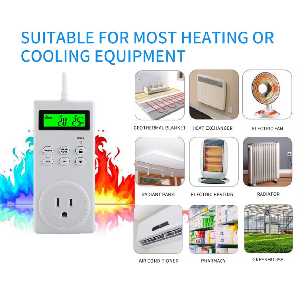 Plug-In Programmable Thermostat Wireless Thermostat Outlet