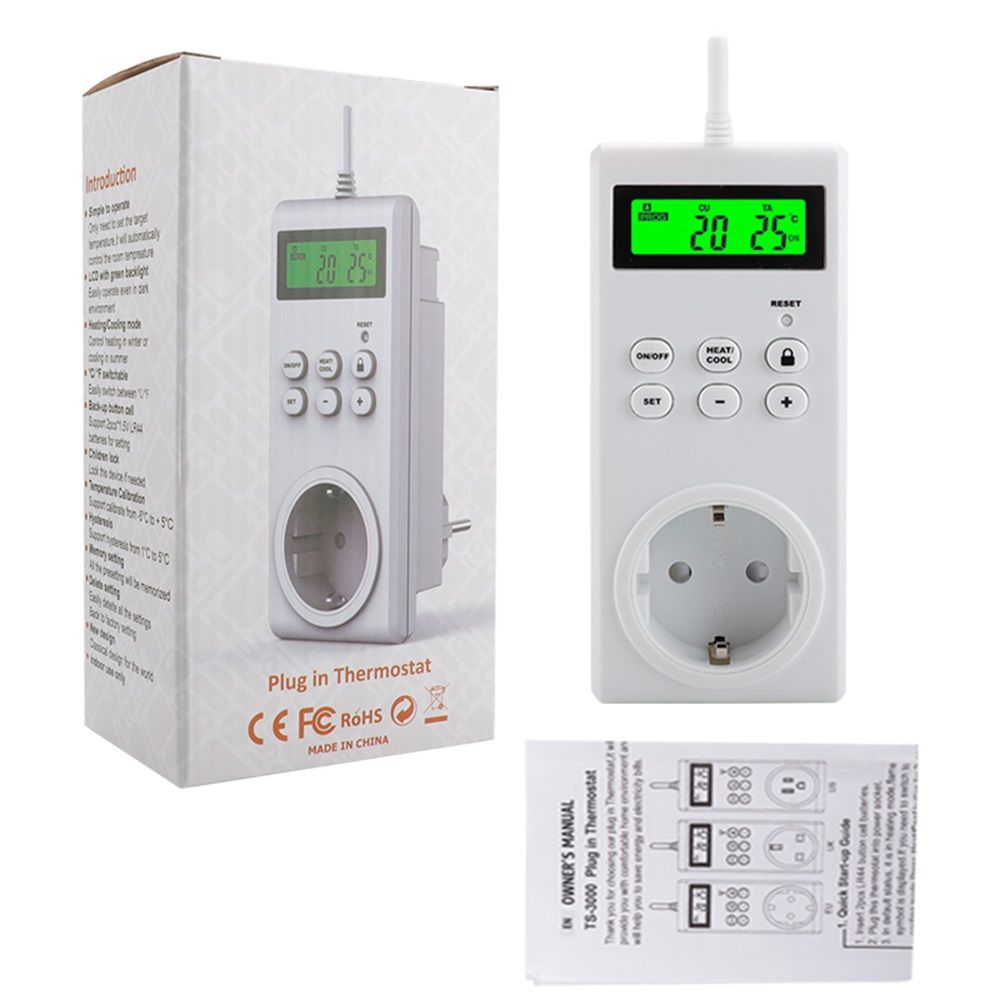 Plug-In Programmable Thermostat Wireless Thermostat Outlet