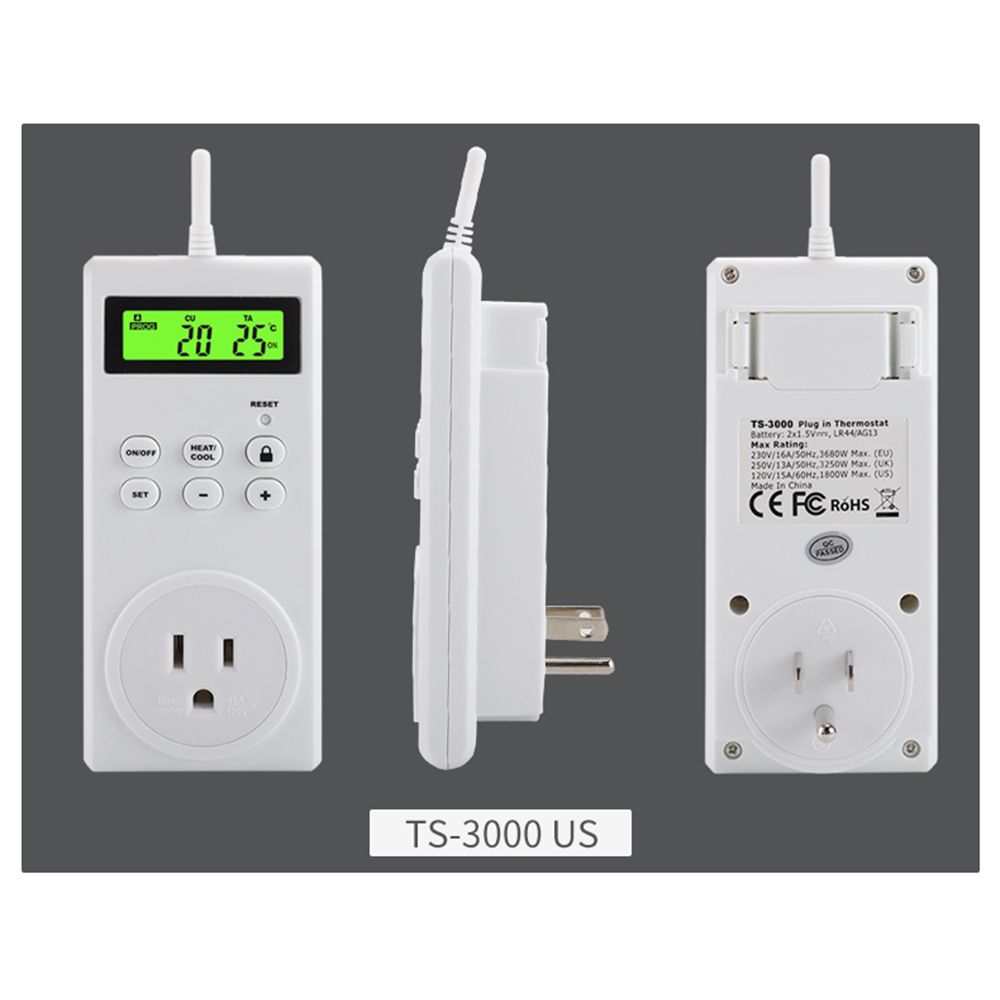 Plug-In Programmable Thermostat Wireless Thermostat Outlet