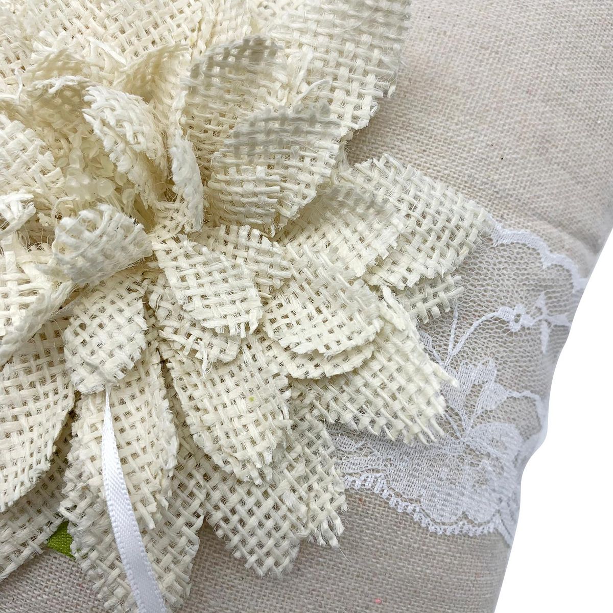Flower Basket+Wedding Ring Bearer Pillow Big Flower Lace Pearl Decor for Wedding Party Romantic