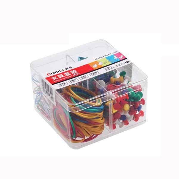 Comix Office Combination Set B3645 Long Tail Ticket Clip Paper I-pin Rubber Band Binding