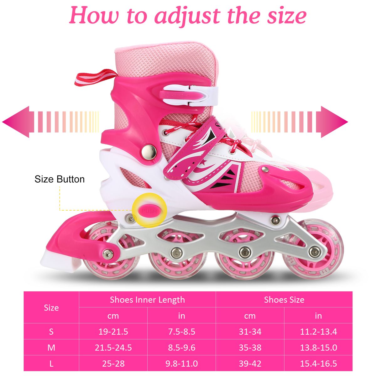 Children Roller Skates Adjustable Inline Skating Shoes