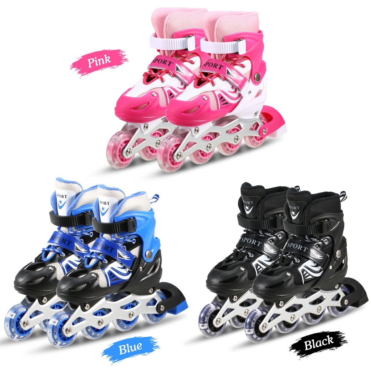 Children Roller Skates Adjustable Inline Skating Shoes