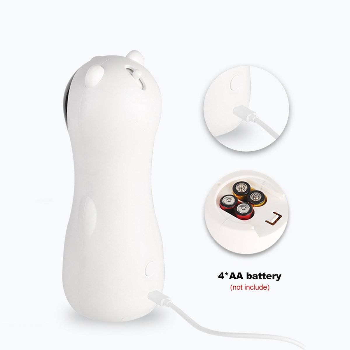 Cat Laser Toy, Automatic Rotating Laser Pointer for Cats, USB/Battery Charging Operated Pet Training Exercise Chaser Tool with 5 Adjustable Modes (White)