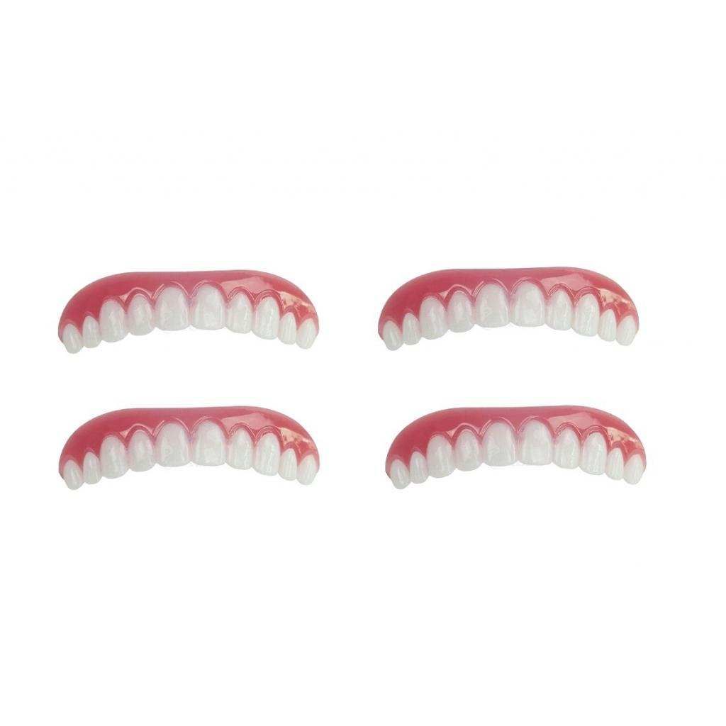 4PCS Upper Lower Veneers False Teeth SnapOn Denture Bright For Upper