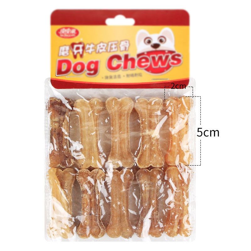 Pet Toy Dog Chews Toys Supplies Leather Cowhide Bone Molar Teeth Clean Stick Food Treats Dogs Bones For Puppy Accessories-2 Inche 10pcs