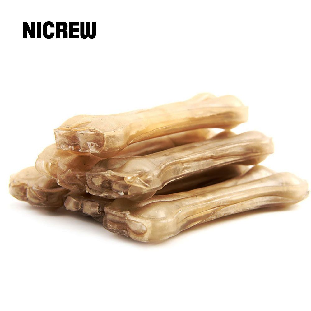 Pet Toy Dog Chews Toys Supplies Leather Cowhide Bone Molar Teeth Clean Stick Food Treats Dogs Bones For Puppy Accessories-2 Inche 10pcs