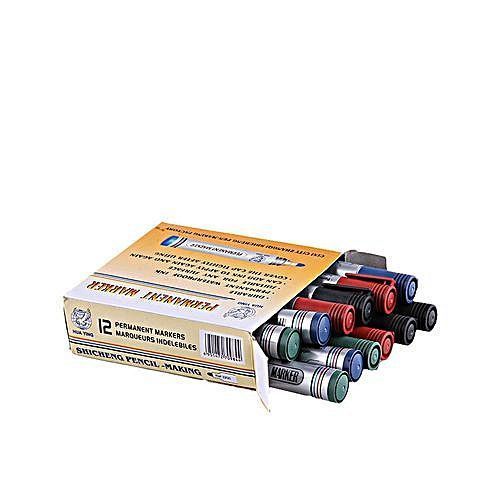 12 Assorted Colours Permanent Marker- Assorted Colours