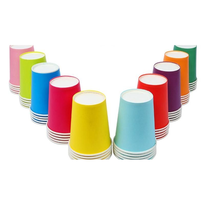 200Pcs Pure Colour Party Disposable Paper Cups Juice Cup DIY Decoration Party Kids Birthday Wedding Picnic Tableware,C