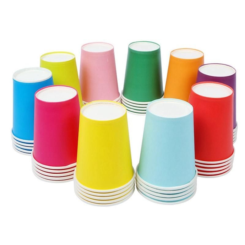 200Pcs Pure Colour Party Disposable Paper Cups Juice Cup DIY Decoration Party Kids Birthday Wedding Picnic Tableware,C