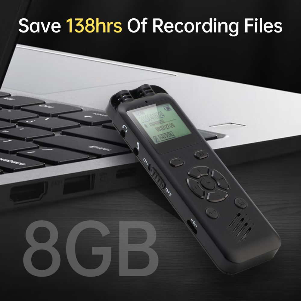 8GB Digital Voice Recorder Voice Activated Audio Recording
