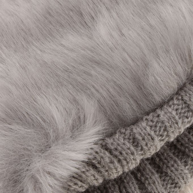 Fluffy Knit Boots Cuff  Trim Toppers Leg Warmer Boot Light Gray