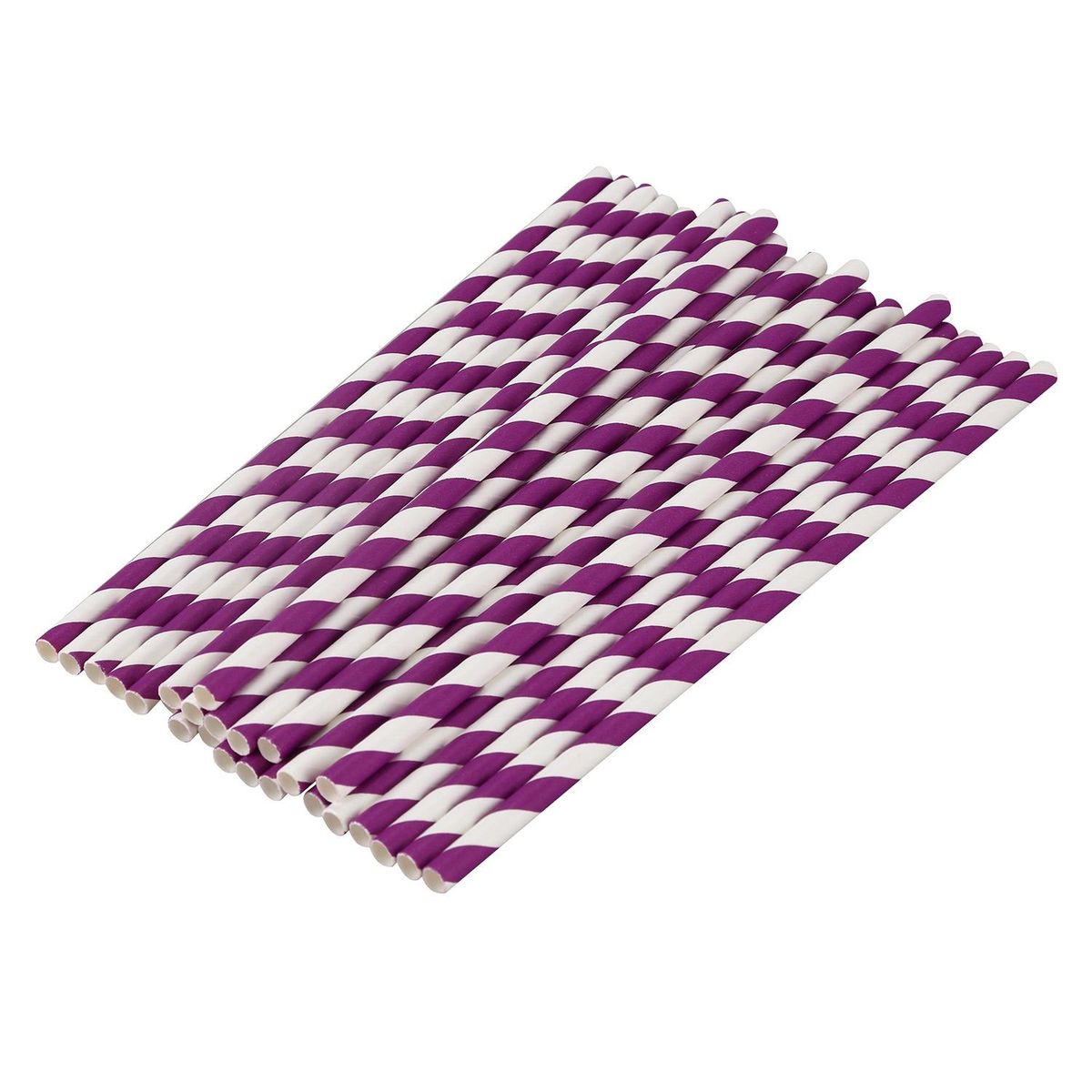 Paper Party Striped Straws Purple/White